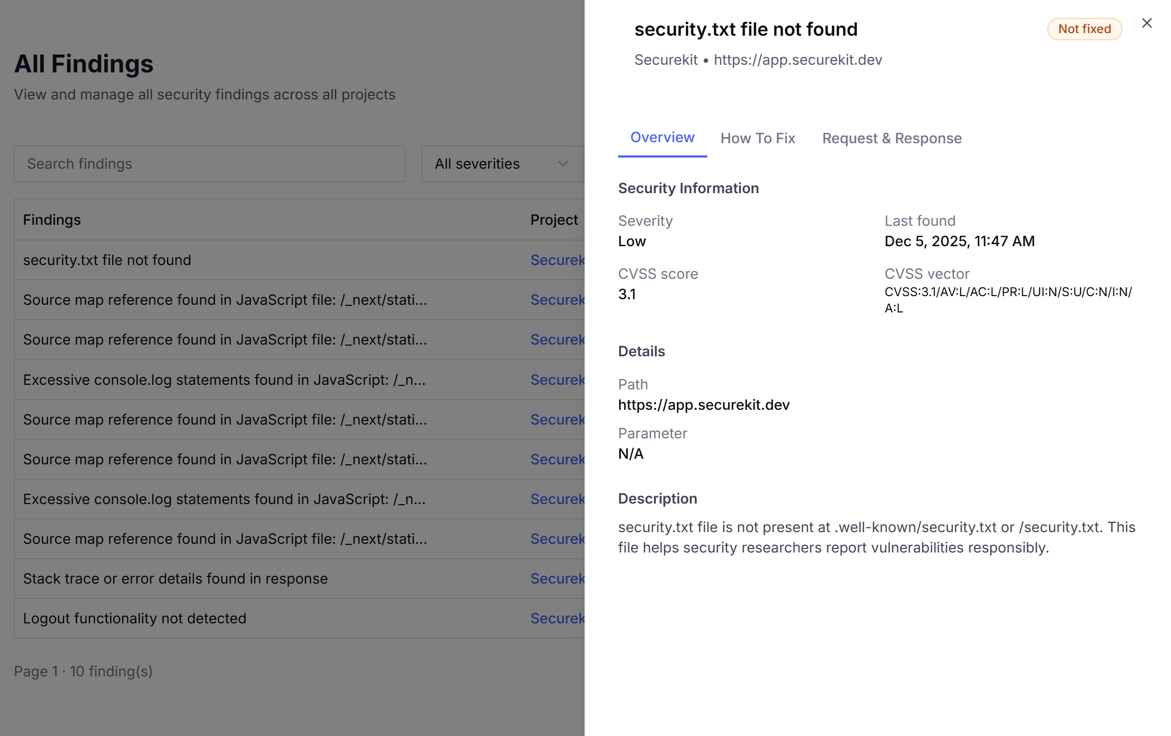 FeedBugs Findings Dashboard